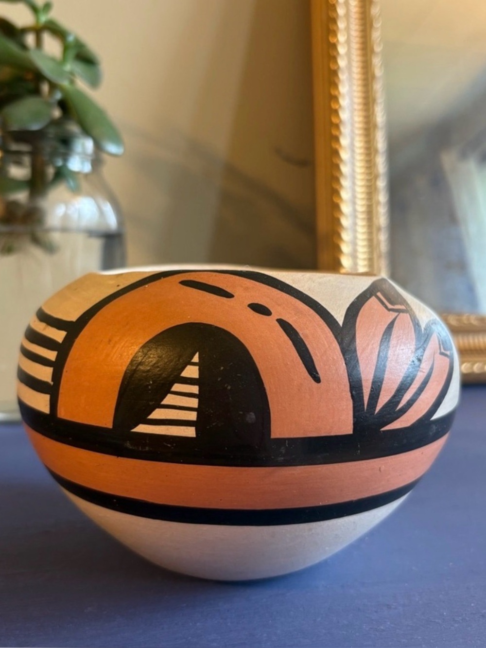 Hand Painted Native American Style Pueblo Pottery Vase